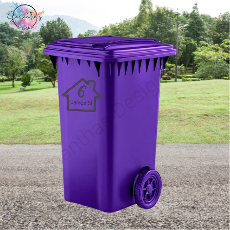 Wheelie Bin Number Vinyl Decal - Design 2