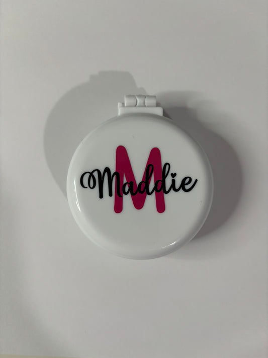 Personalised Pop-Up Mini Hair Brush with Mirror