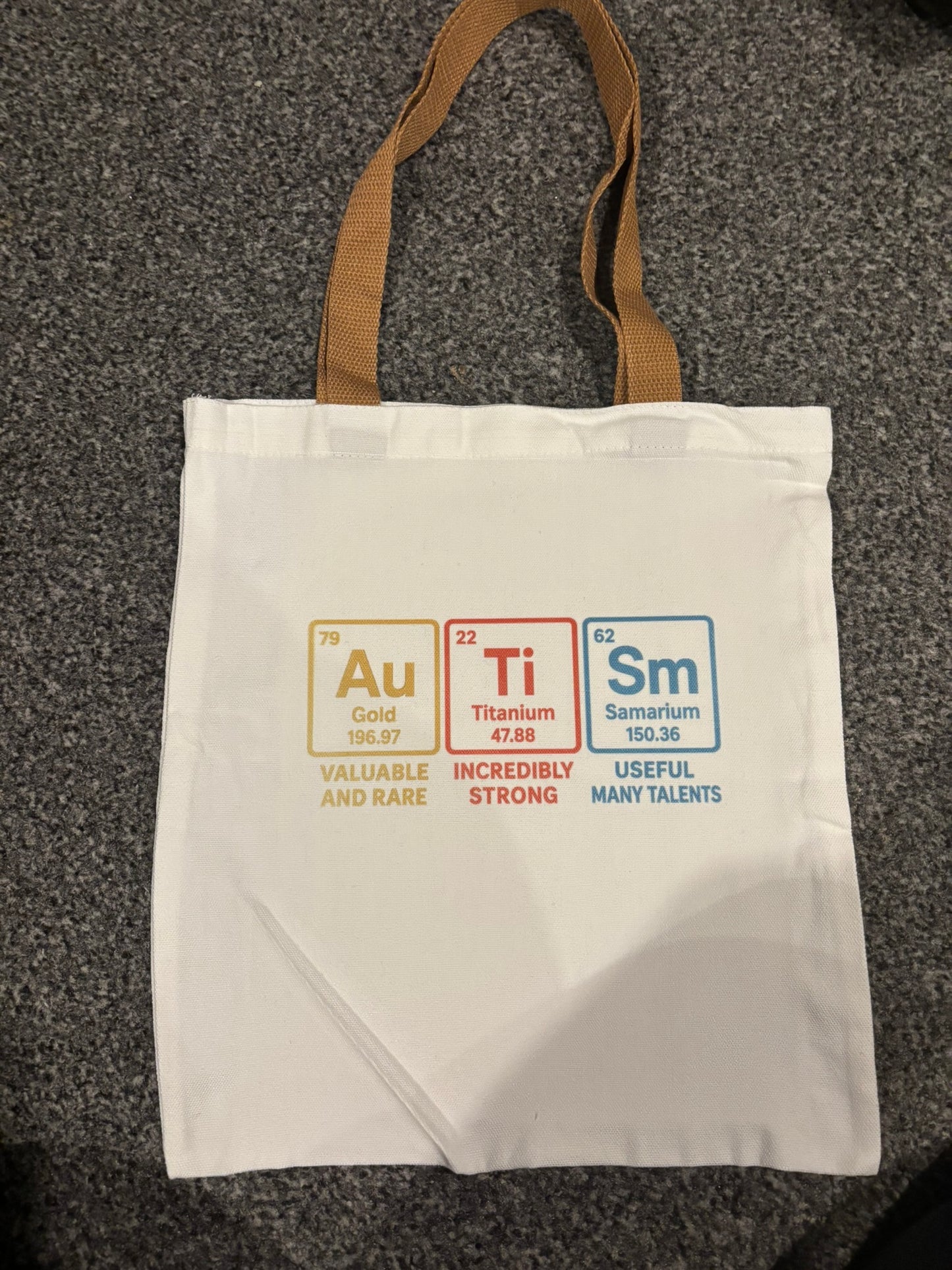 Autism Periodic Table Canvas Tote Bag