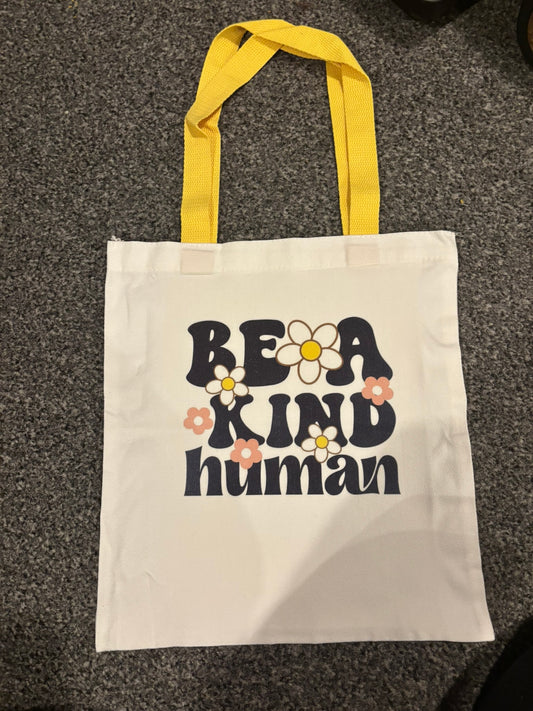 Be A Kind Human Canvas Tote Bag