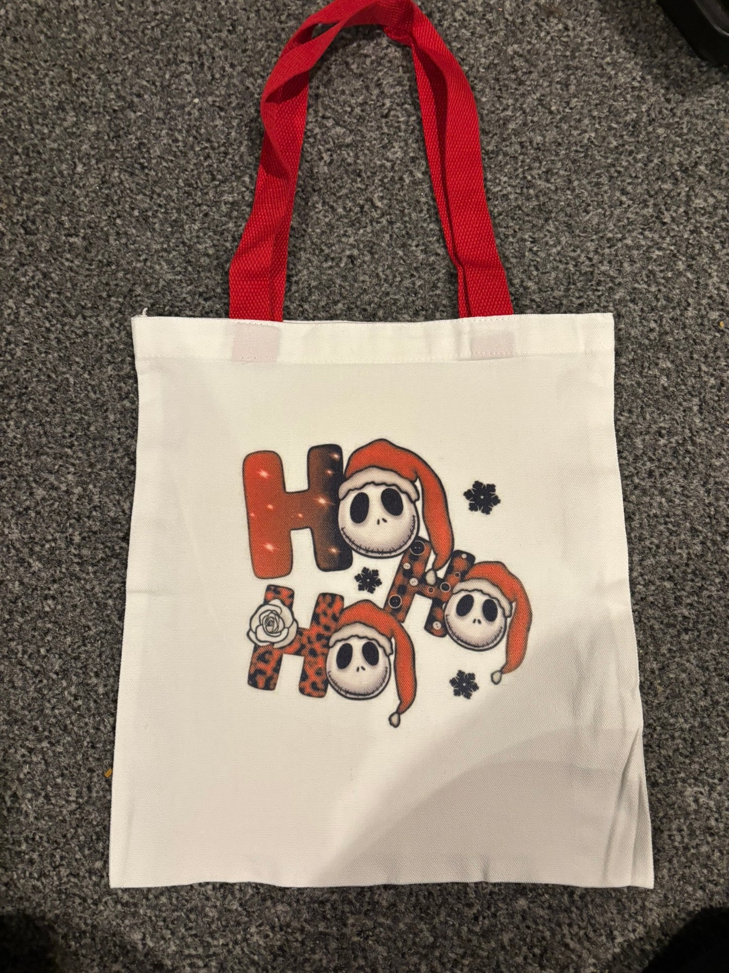 REDUCED TO CLEAR - Nightmare Before Christmas Ho Ho Ho Canvas Tote Bag