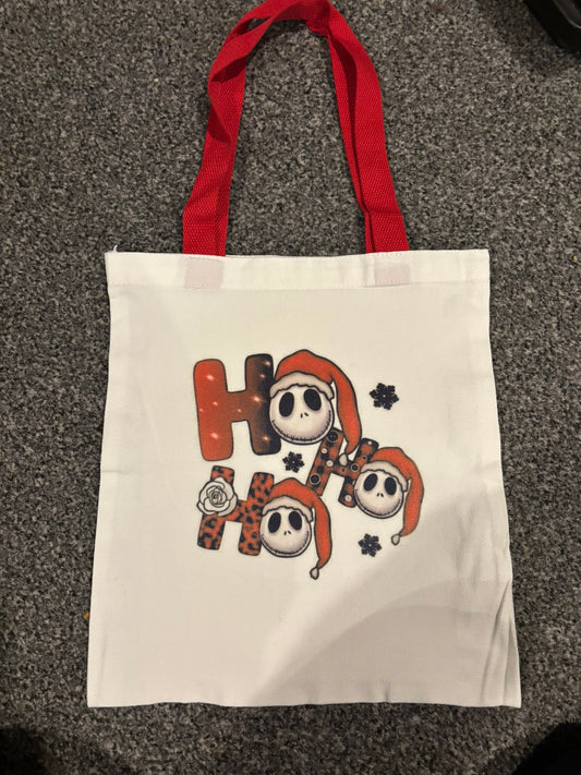 REDUCED TO CLEAR - Nightmare Before Christmas Ho Ho Ho Canvas Tote Bag