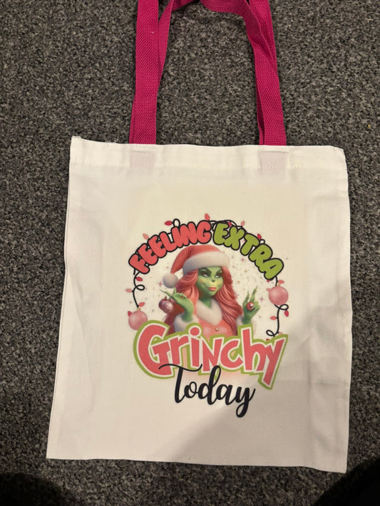 REDUCED TO CLEAR - Female Grinch Canvas Tote Bag