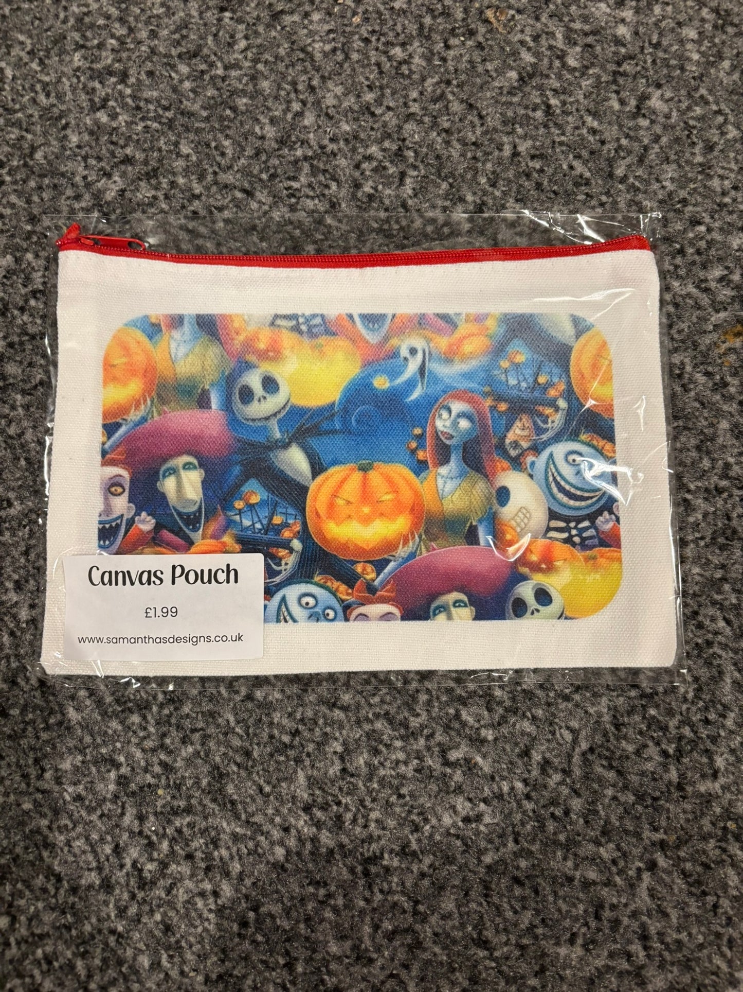 REDUCED TO CLEAR - Halloween Themed Nightmare Before Christmas Canvas Pouch