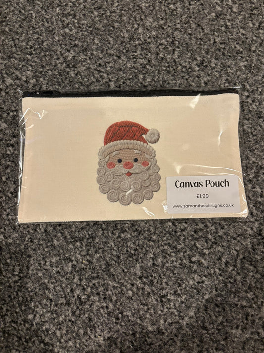 REDUCED TO CLEAR - Knitted Design Santa Canvas Pouch