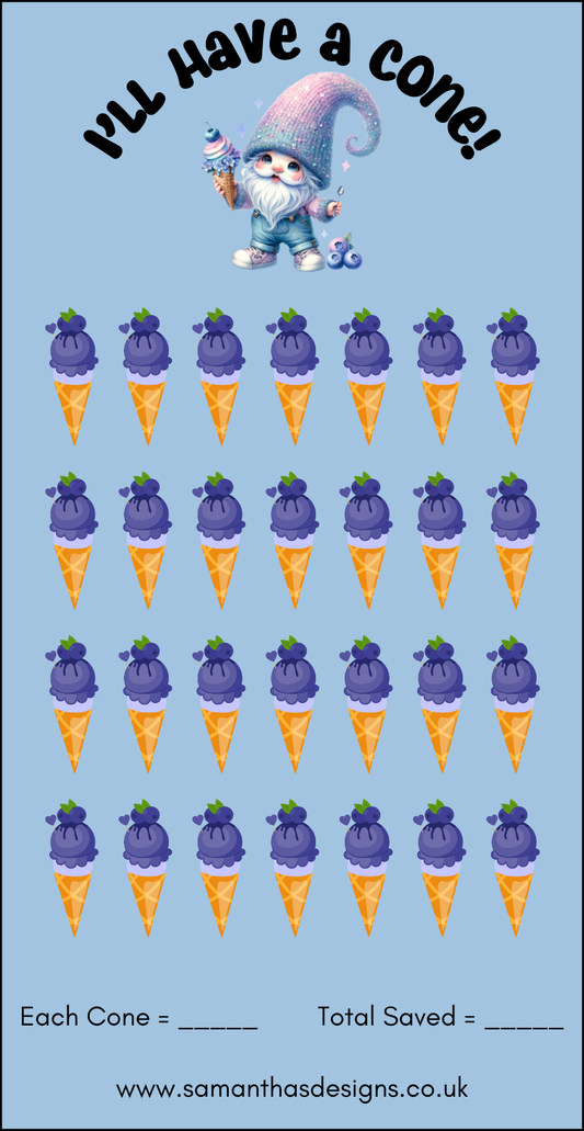 I'll Have A Cone Savings Tracker - A6 Cash Stuffing - Samantha's Designs