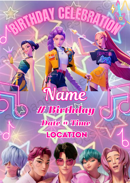 A6 K-Pop Party Invite