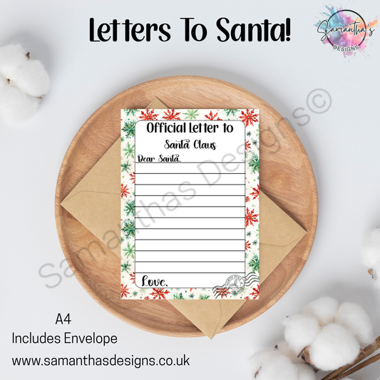 Letter To Santa with Envelope - Design 2