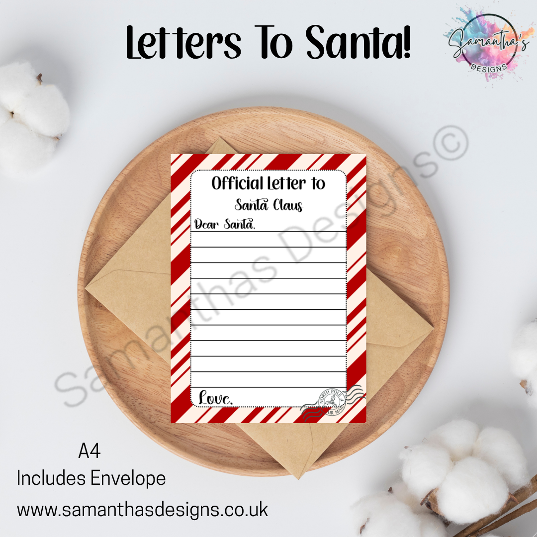 Letter To Santa with Envelope - Design 3