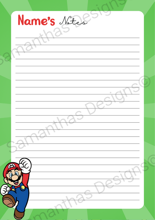 A5 Tear-Off Lined Notepad - Mario