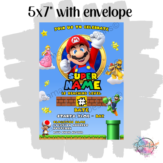 Mario Birthday Invitation