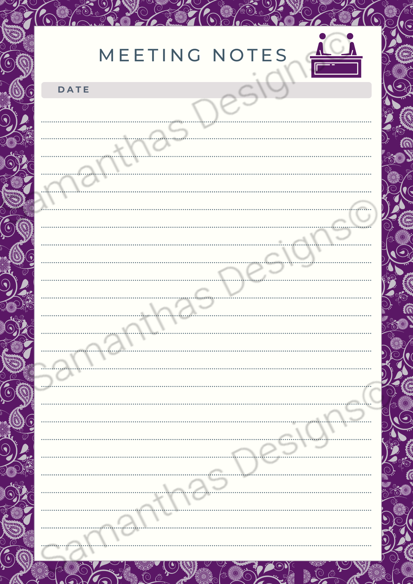 A4 Meeting Notes Notebook