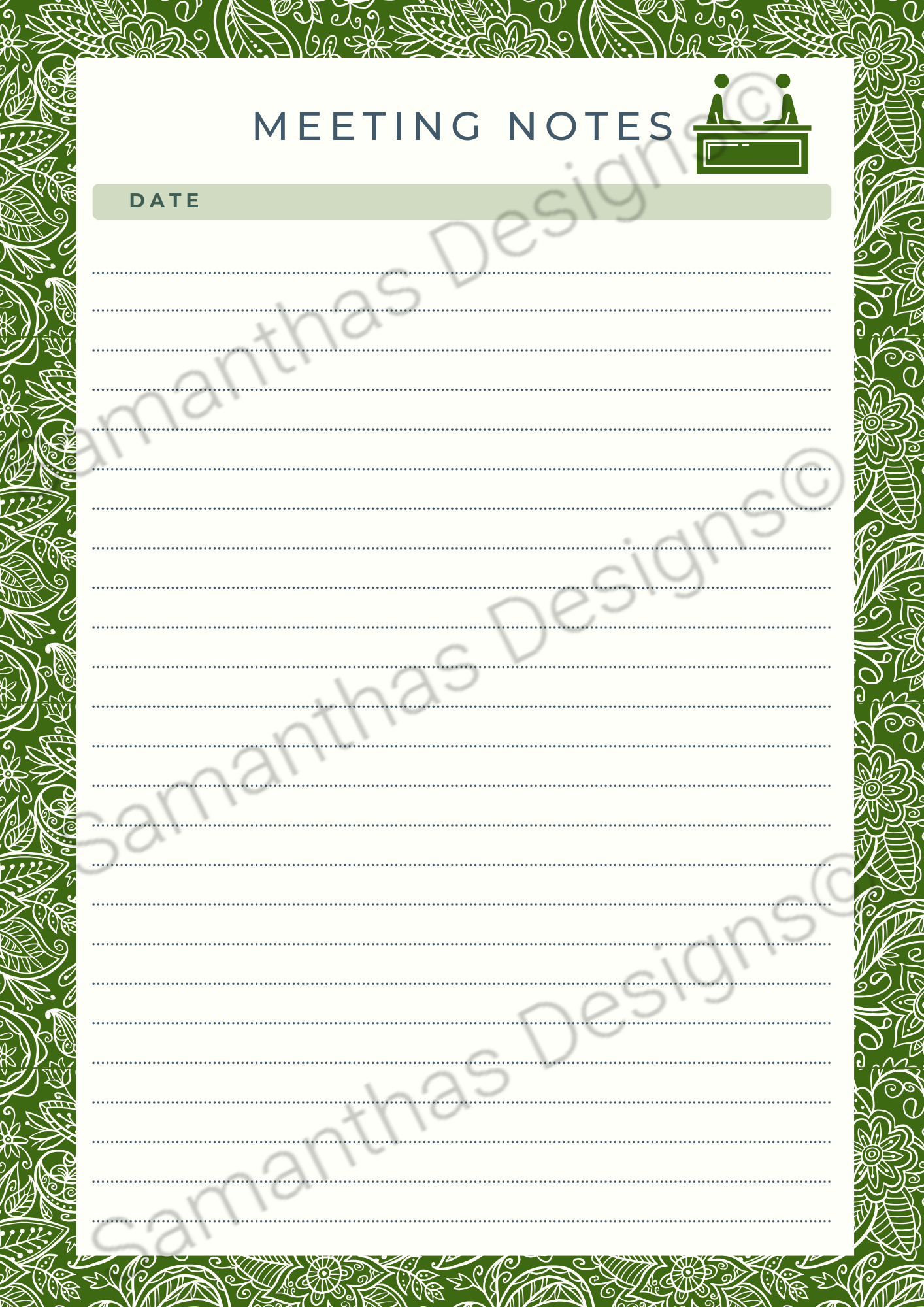 A4 Meeting Notes Notebook