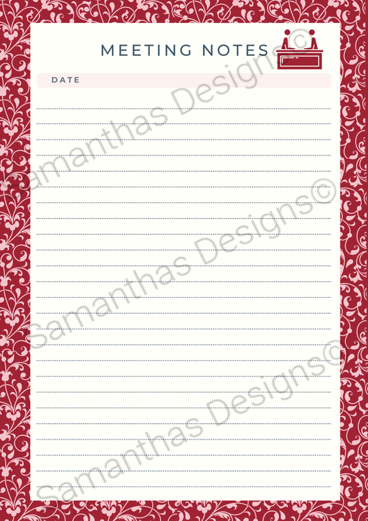 A4 Meeting Notes Notebook