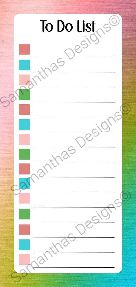 To Do List Pad - Metallic Colour