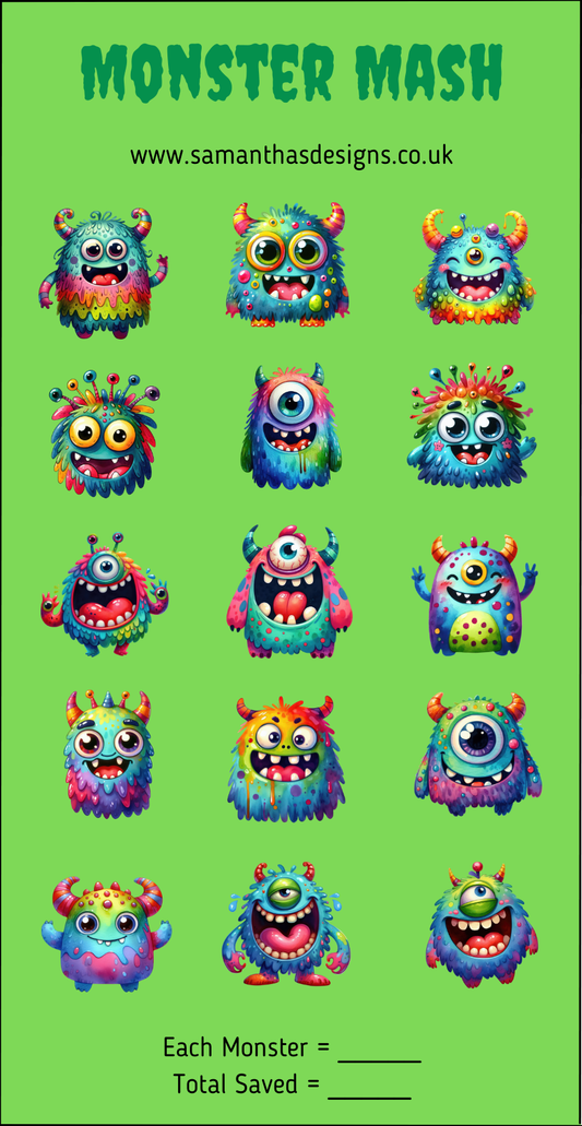 Monster Mash Savings Tracker - A6 Cash Stuffing - Samantha's Designs
