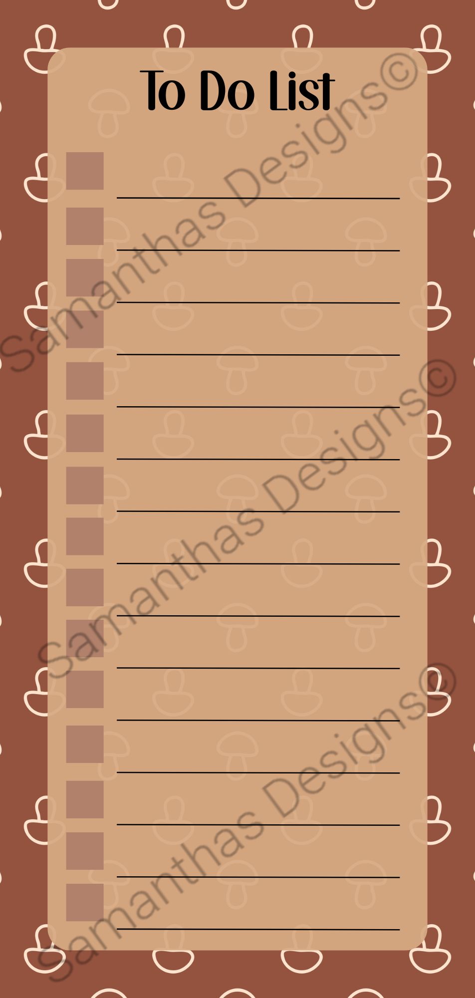 To Do List Pad - Mushroom