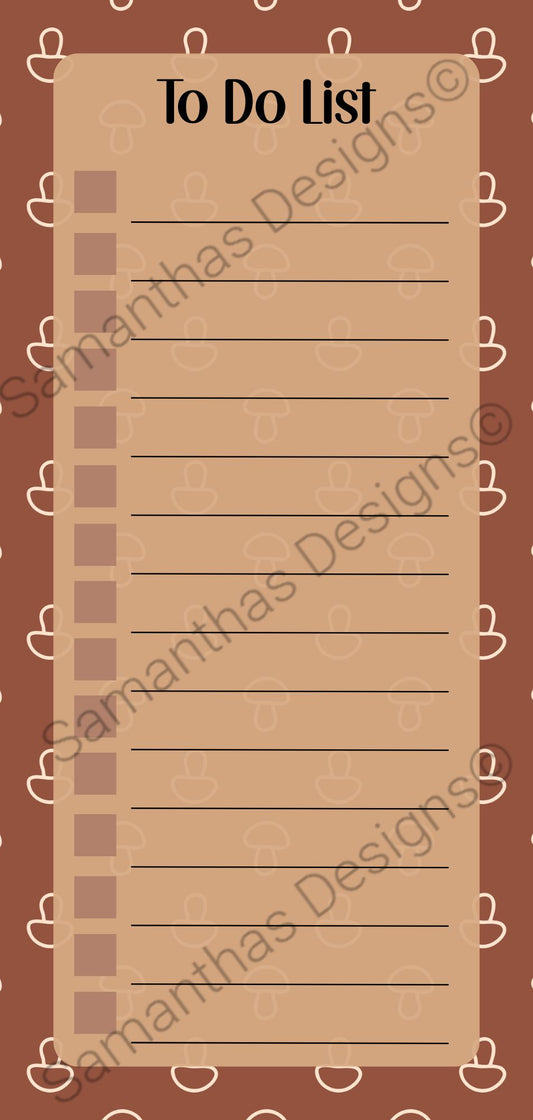 To Do List Pad - Mushroom