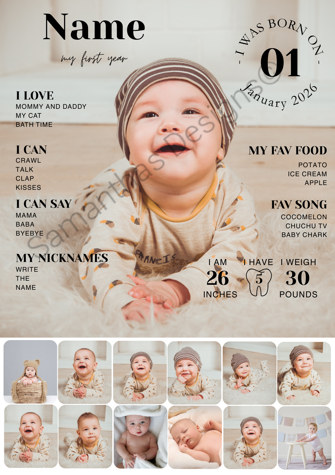 Baby's First Milestones Print
