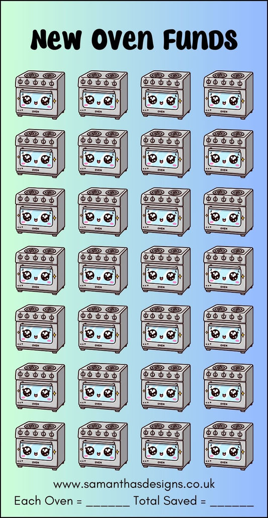 New Oven Savings Tracker - A6 Cash Stuffing - Samantha's Designs