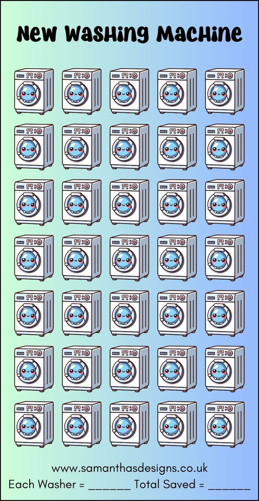 New Washing Machine Savings Tracker - A6 Cash Stuffing - Samantha's Designs