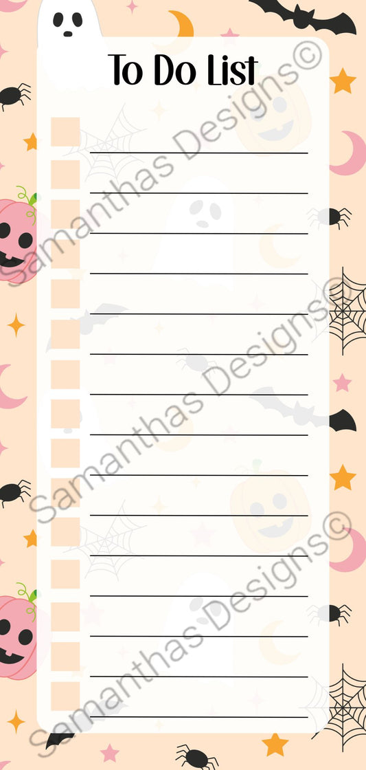 To Do List Pad - Orange Halloween