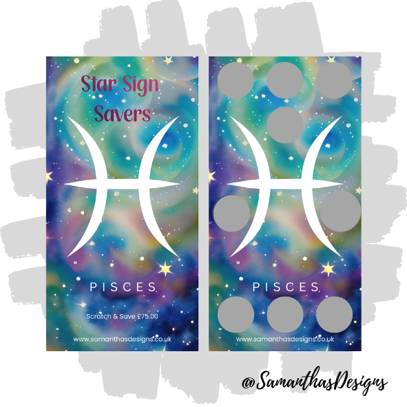Star Sign Scratch Off Savings Trackers