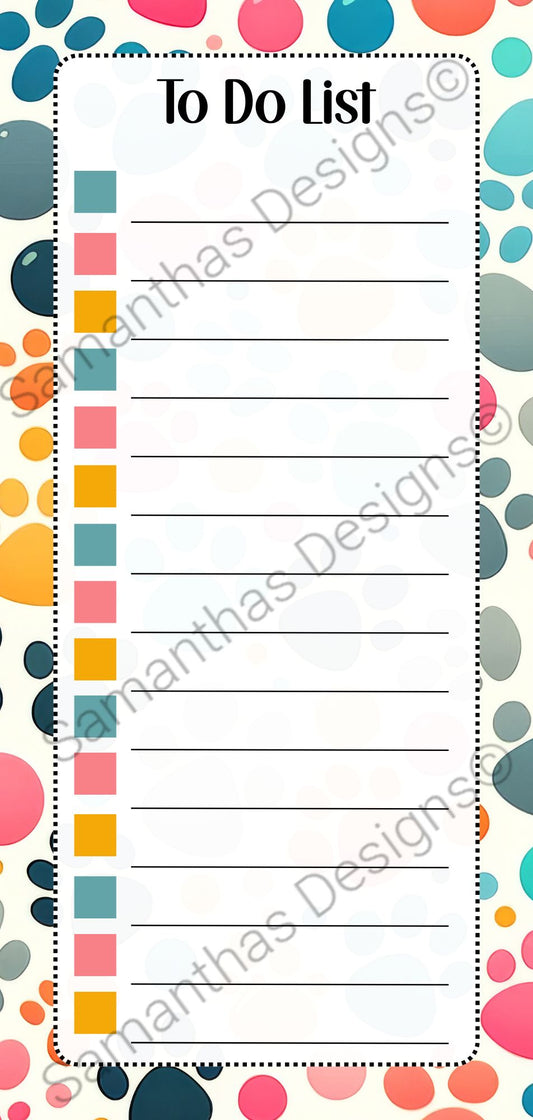 To Do List Pad - Paws Prints