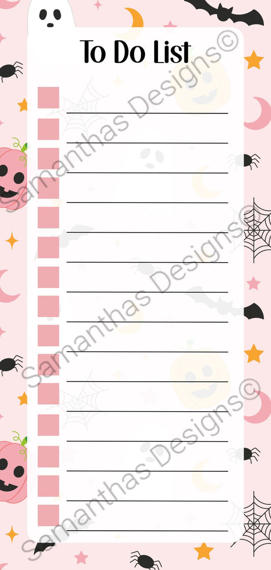 To Do List Pad - Pink Halloween