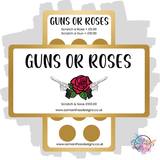 Guns or Roses Scratch Off Savings Trackers