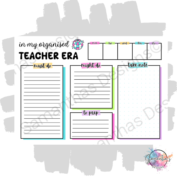 In My Organised Teacher Era Tear-Off Pad