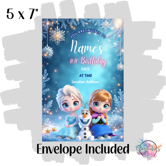 Frozen Personalised Birthday Party Invitation