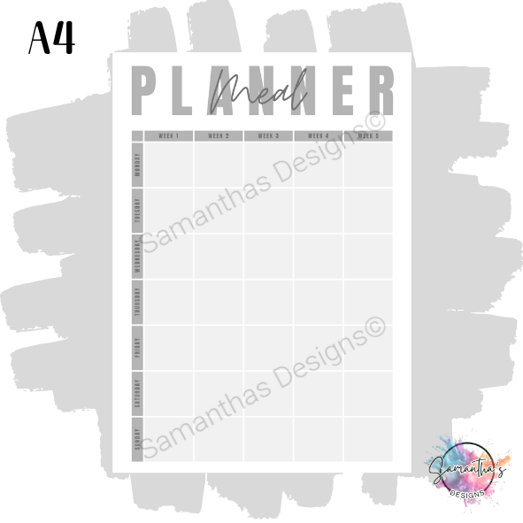 Reusable Monthly Meal Planner