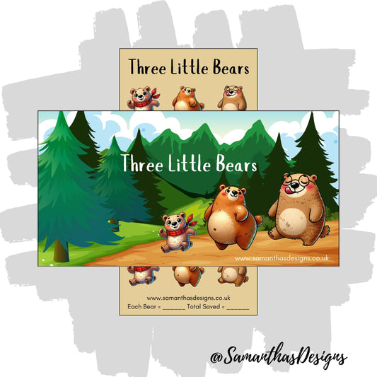 Three Little Bears Savings Tracker - A6 Cash Stuffing - Samantha's Designs