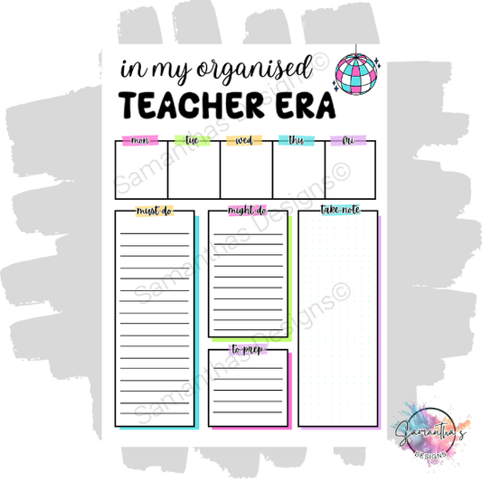 In My Organised Teacher Era Tear-Off Pad