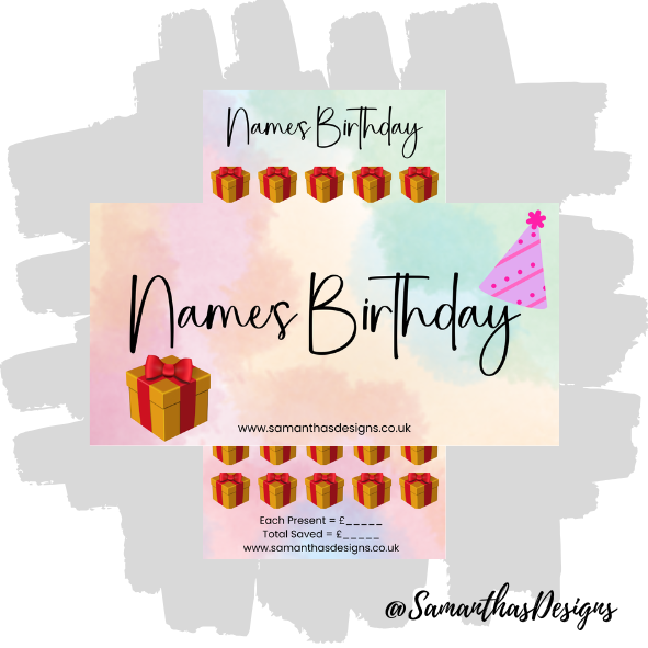 Personalised Birthday Savings Tracker - 2 Colour Options