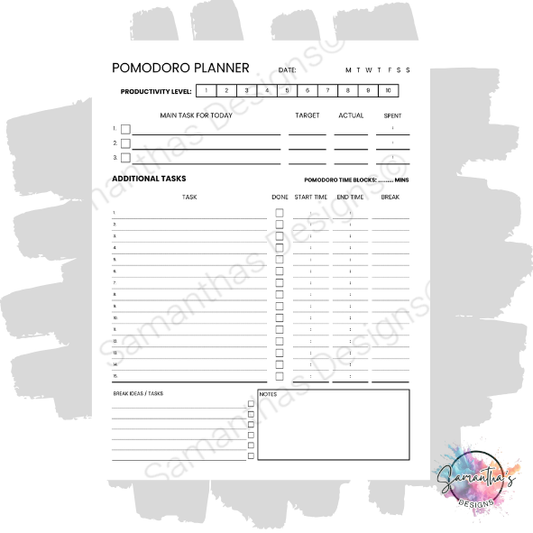 Pomodoro Planner Tear-Off Pad