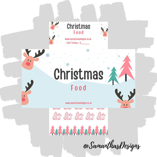 Reindeer Christmas Food Savings Tracker