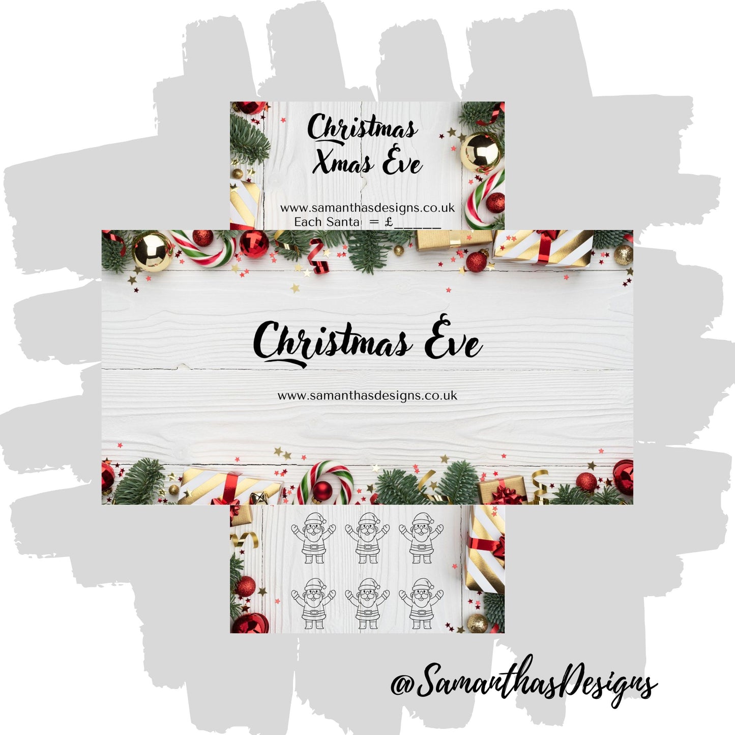 Wooden Christmas Eve Savings Tracker