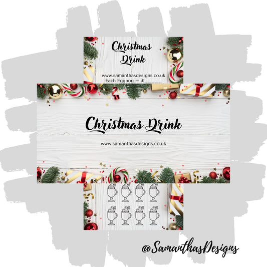 Wooden Christmas Drinks Savings Tracker