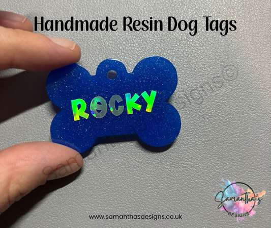Handmade Resin Dog Name Tags