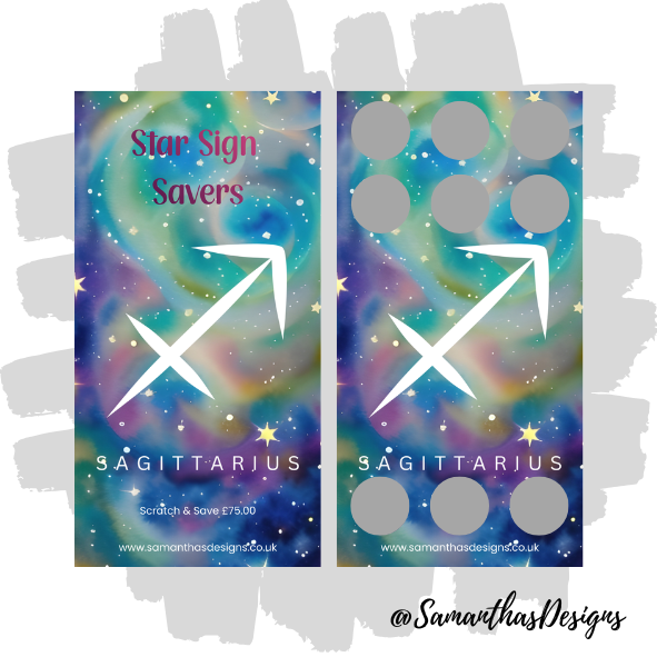 Star Sign Scratch Off Savings Trackers