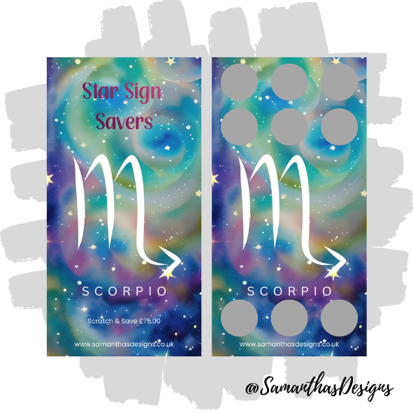 Star Sign Scratch Off Savings Trackers