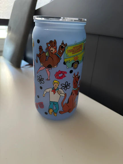 Plastic Blue tumbler with Scooby Doo Illustrations