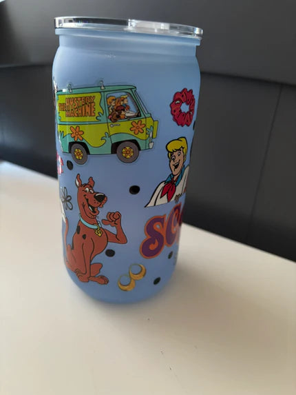 Plastic Blue tumbler with Scooby Doo Illustrations