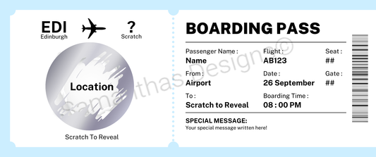 Surprise Scratch Off Holiday Tickets - Personalised - Envelope Included