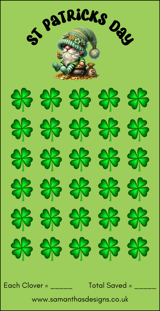 St Patricks Day Savings Tracker - A6 Cash Stuffing - Samantha's Designs