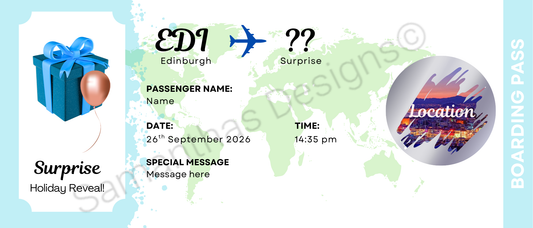 Surprise Scratch Off Holiday Tickets - Personalised - Envelope Included