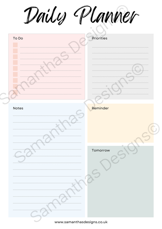 Colourful Daily Planner Tear-Off Deskpad