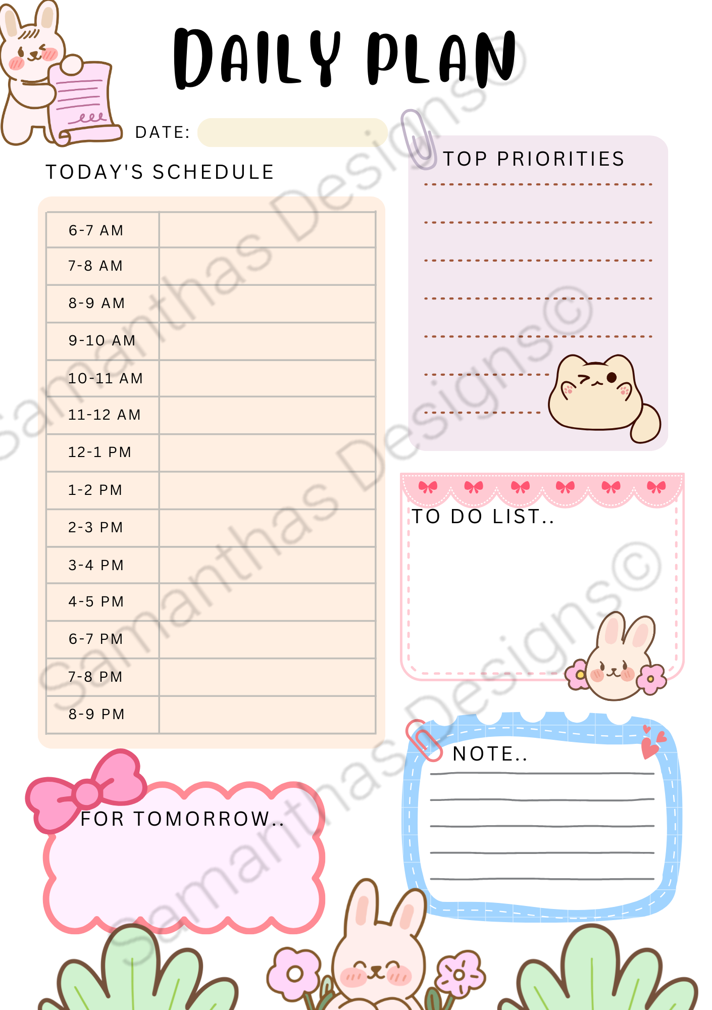 A5 Tear-Off Daily Planner Pad - Cartoon Vibes